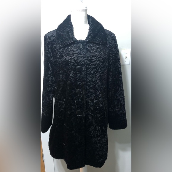 East 5th black vintage faux fur coat size L. - Picture 1 of 8